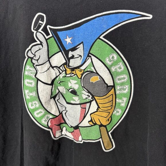 BOSTON SPORTS APPAREL COMPANY SHIRT Patriots Celtics Red Sox Mascot Black Large - Picture 2 of 4